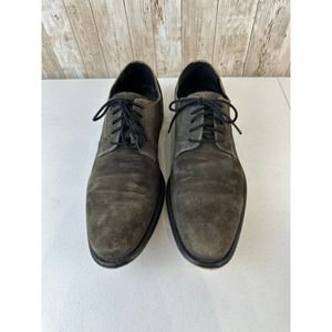 Gray Saks Fifth Avenue Star Dom Mens‎ Shoe Sz 8 Brown Leather Suede Lace Up